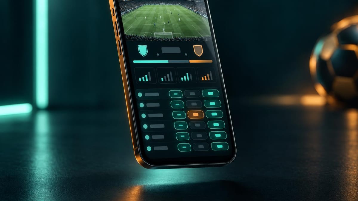 Apostas ao vivo em tela de celular com odds em tempo real e placar do evento